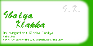 ibolya klapka business card